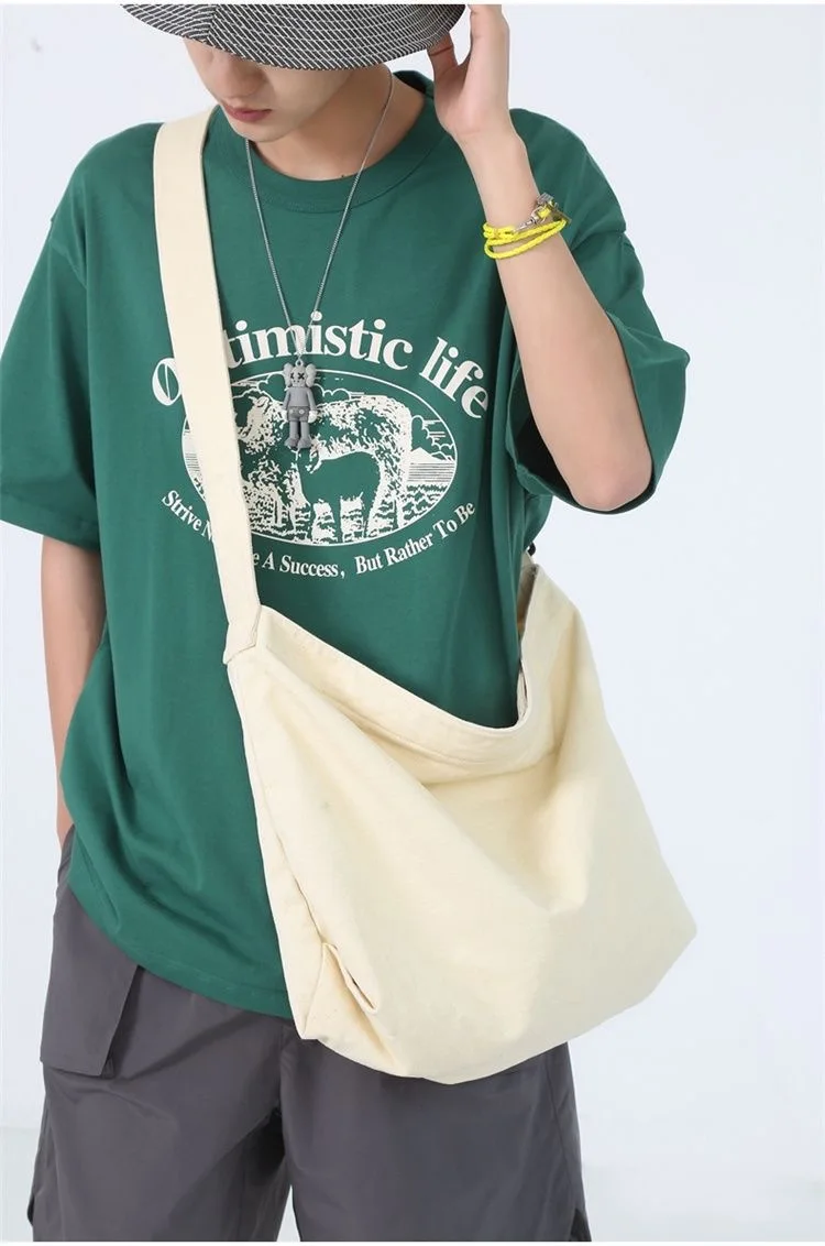 Spring 2026 Japanese Style Canvas Messenger Bag for Men Retro Thickened Sturdy Free Shipping