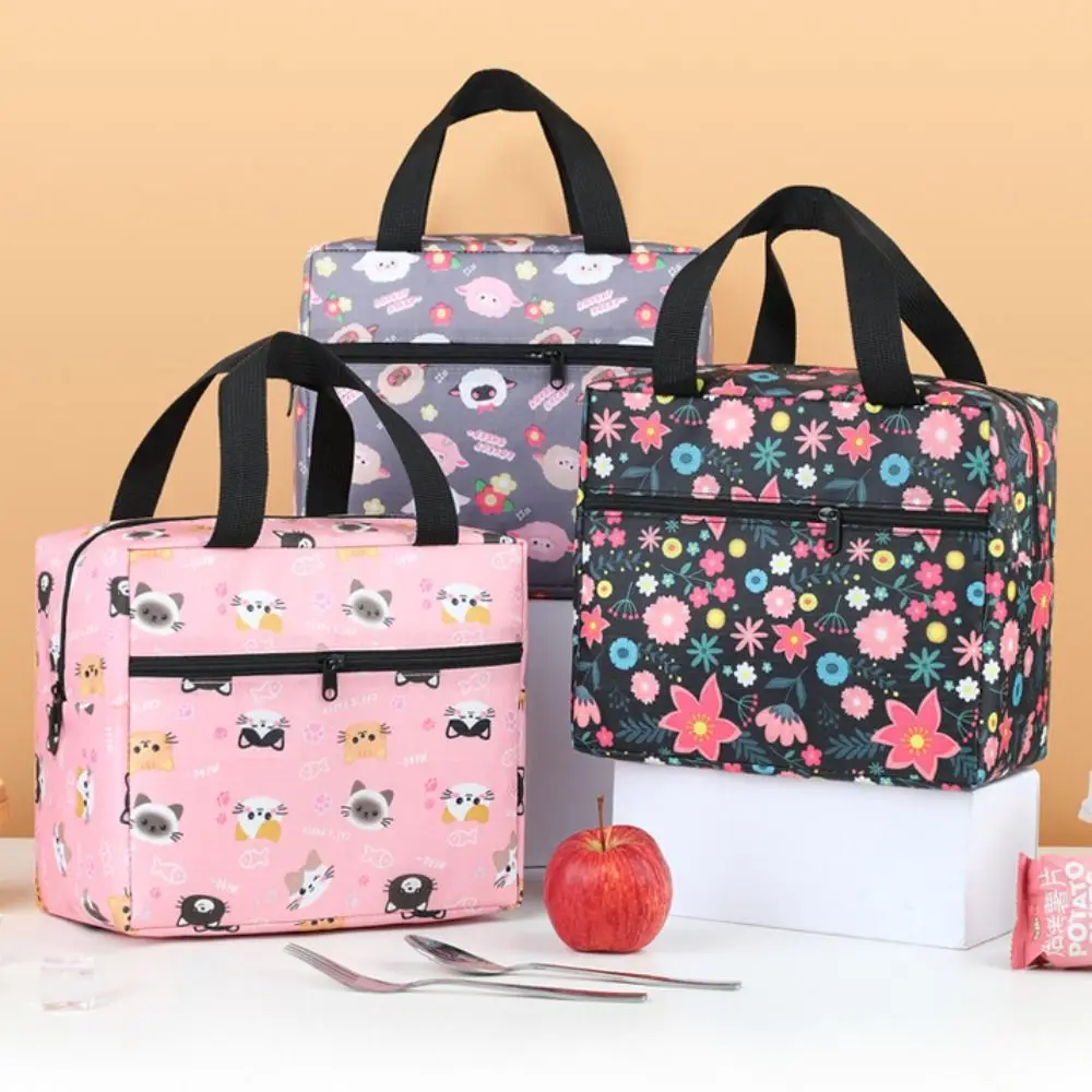Cute Leakproof Lunch Bag Insulated Large Capacity Cooler Lunch Bag Reusable Thickened Insulated Lunch Box Students