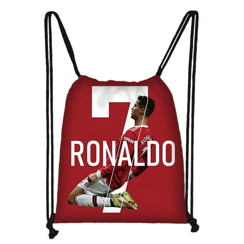 Football Star Print Drawstring Bag, Lightweight & Durable, Sports Fitness Yoga Storage Bag