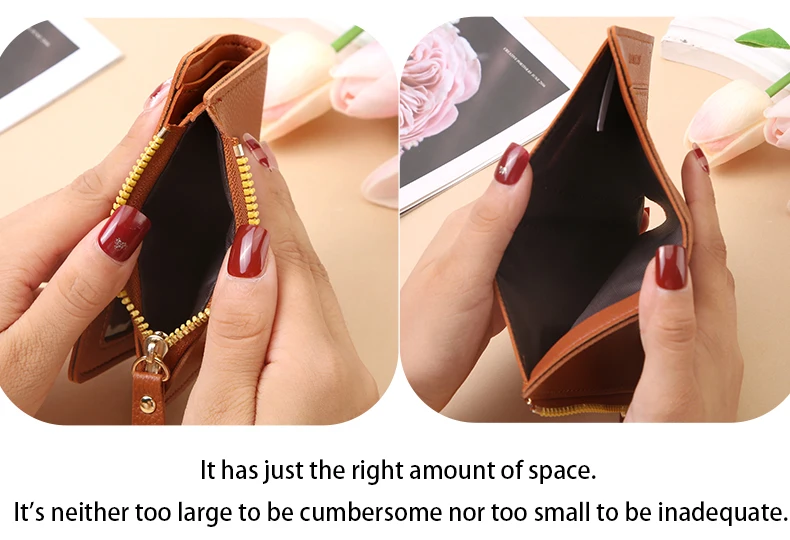 Factory Wholesale Short Women's Zipper Wallet Matte Versatile Purse Versatile Multi-Card Slot Small Money Clip Storage Bag
