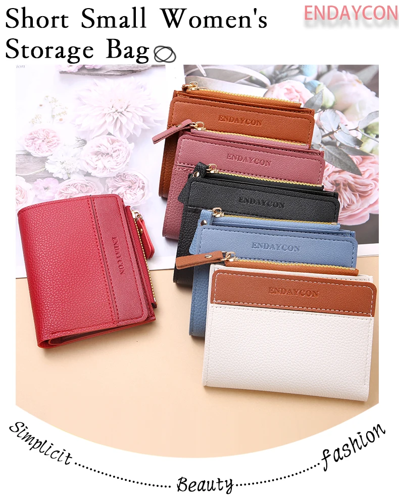 Factory Wholesale Short Women's Zipper Wallet Matte Versatile Purse Versatile Multi-Card Slot Small Money Clip Storage Bag