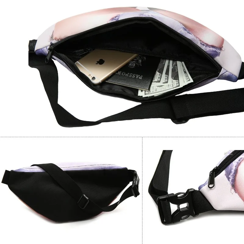 1pcs Creative Belly Waist Bag Outdoor Sports Funny Fake Belly Pouch Daily Casual Hidden Storage Fanny Pack for Travel Hiking