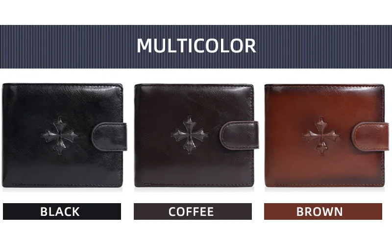 Baellerry Luxury Men's Short Wallet Vintage Logo Print Zipper Card Holder with Coin Pocket Male Purses