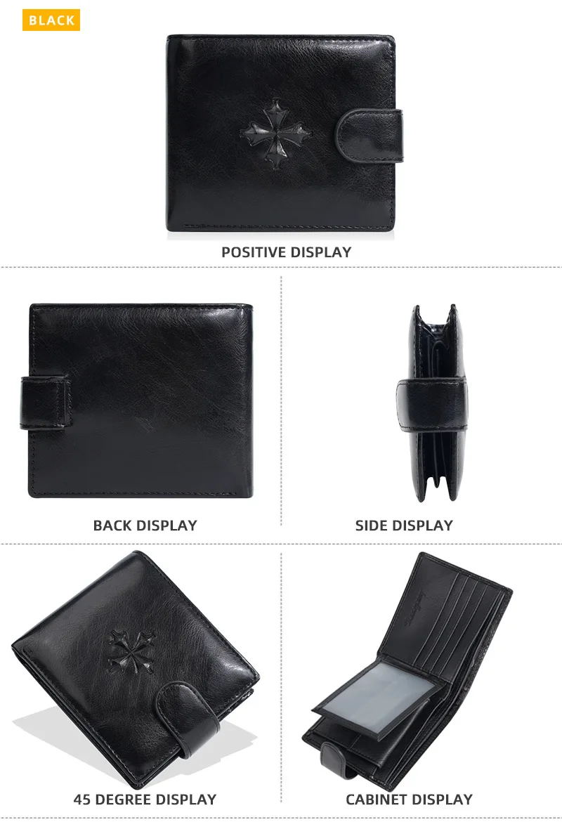 Baellerry Luxury Men's Short Wallet Vintage Logo Print Zipper Card Holder with Coin Pocket Male Purses