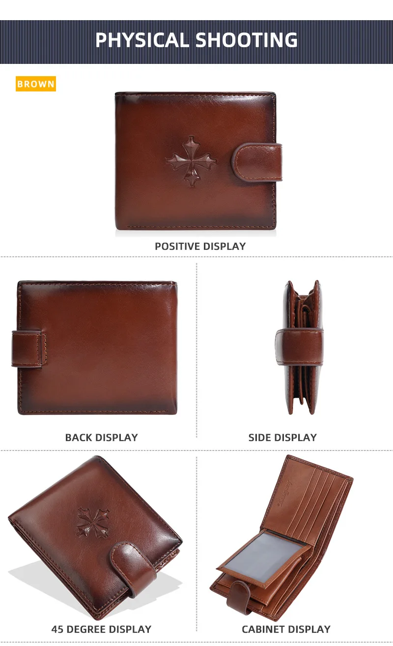 Baellerry Luxury Men's Short Wallet Vintage Logo Print Zipper Card Holder with Coin Pocket Male Purses