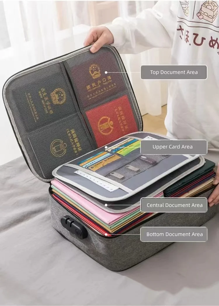 With Password Lock Business Trip Card Passport Organizer Travel Accessory Multifunctional Briefcase Office Document Storage Bag