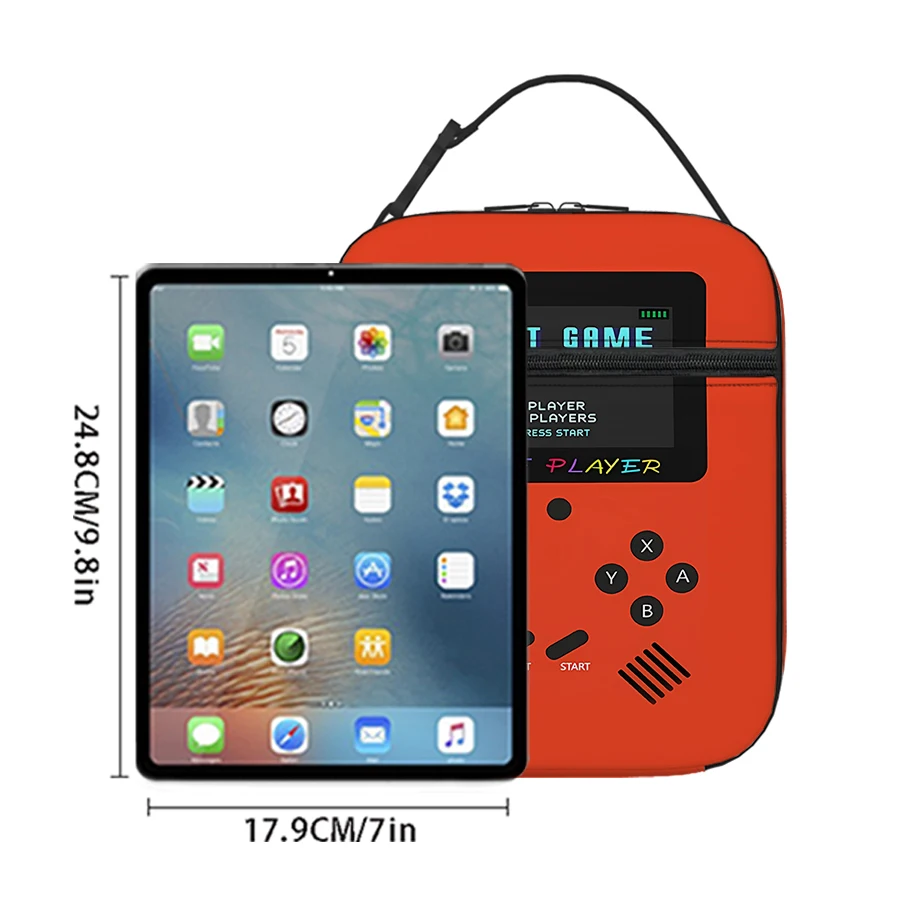 Games Console Handheld Lunch Bag For Boy/Girls Children Best Gifts 2D Flat Cartoon Thermal Insulation Lunch Box Bag Picnic Bag