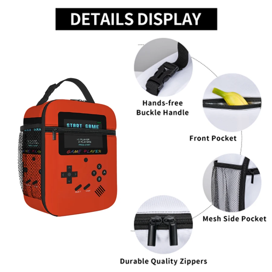 Games Console Handheld Lunch Bag For Boy/Girls Children Best Gifts 2D Flat Cartoon Thermal Insulation Lunch Box Bag Picnic Bag
