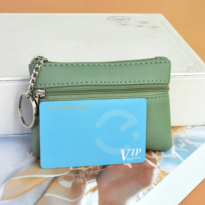 Mini PU Leather Wallet Coin Purse Key Bag Fashion Key Holder Pocket Card Storage Bag Multifunctional Zipper Coin Pouch