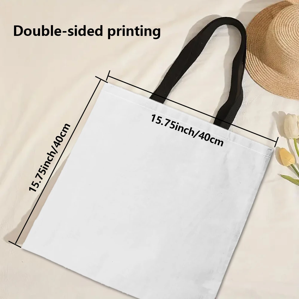 Custom Photo Tote Bag Personalized Reusable Grocery Shopping Shoulder Bag with Foldable Design Polyester Storage Pouch