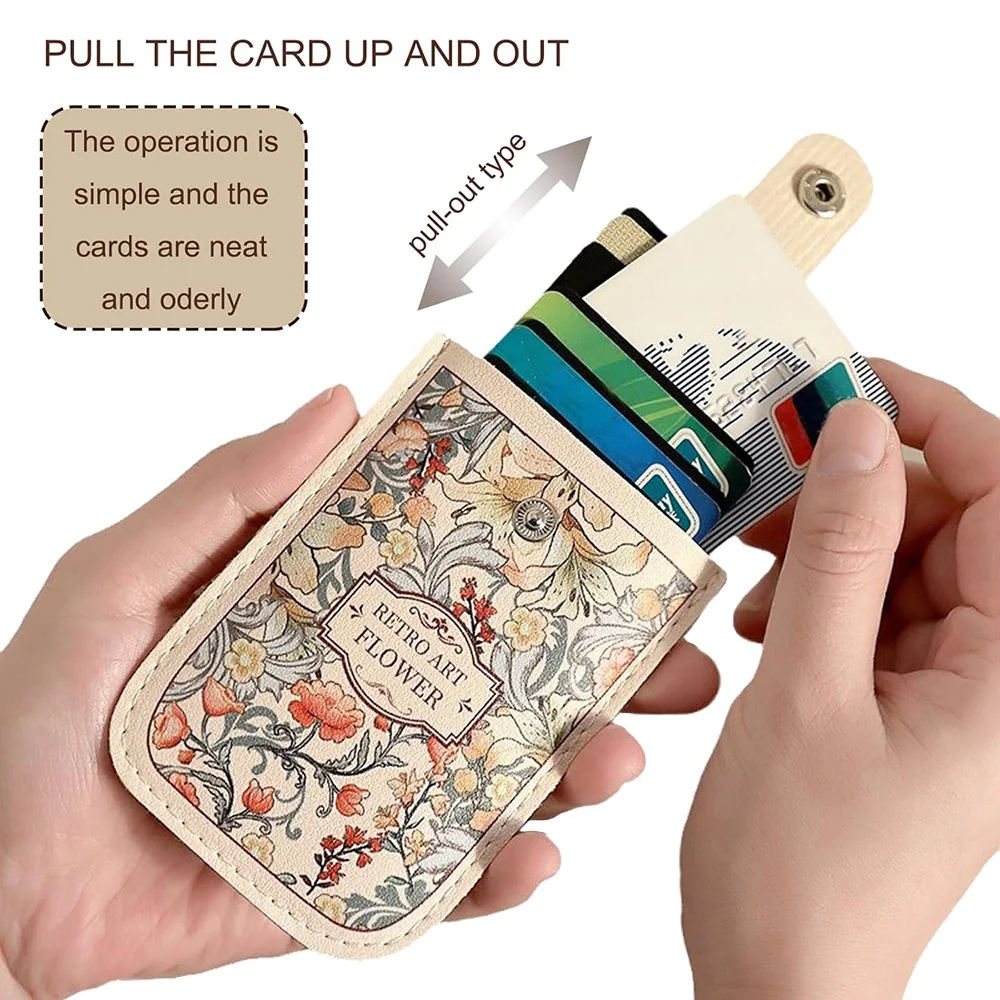 Laminated Concealed Mini Card Wallet Pull-out Type Credit Card Case Business Card Case RFID Blocking PVC ID Card Holder