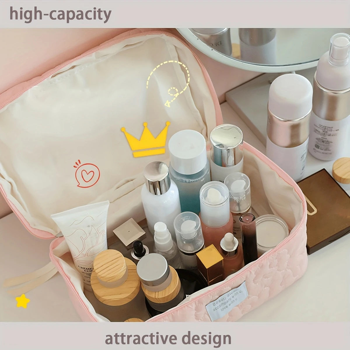 Ins Style Candy Color Makeup Bag New Light Luxury Women's Bag Lipstick Pack Portable Travel Cosmetic Storage Toiletry Bag