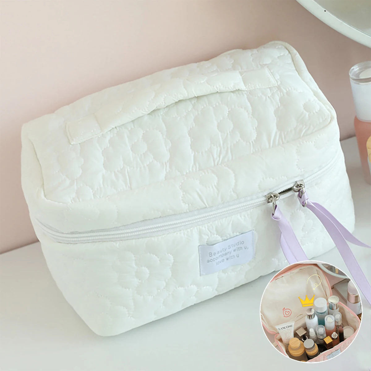 Ins Style Candy Color Makeup Bag New Light Luxury Women's Bag Lipstick Pack Portable Travel Cosmetic Storage Toiletry Bag