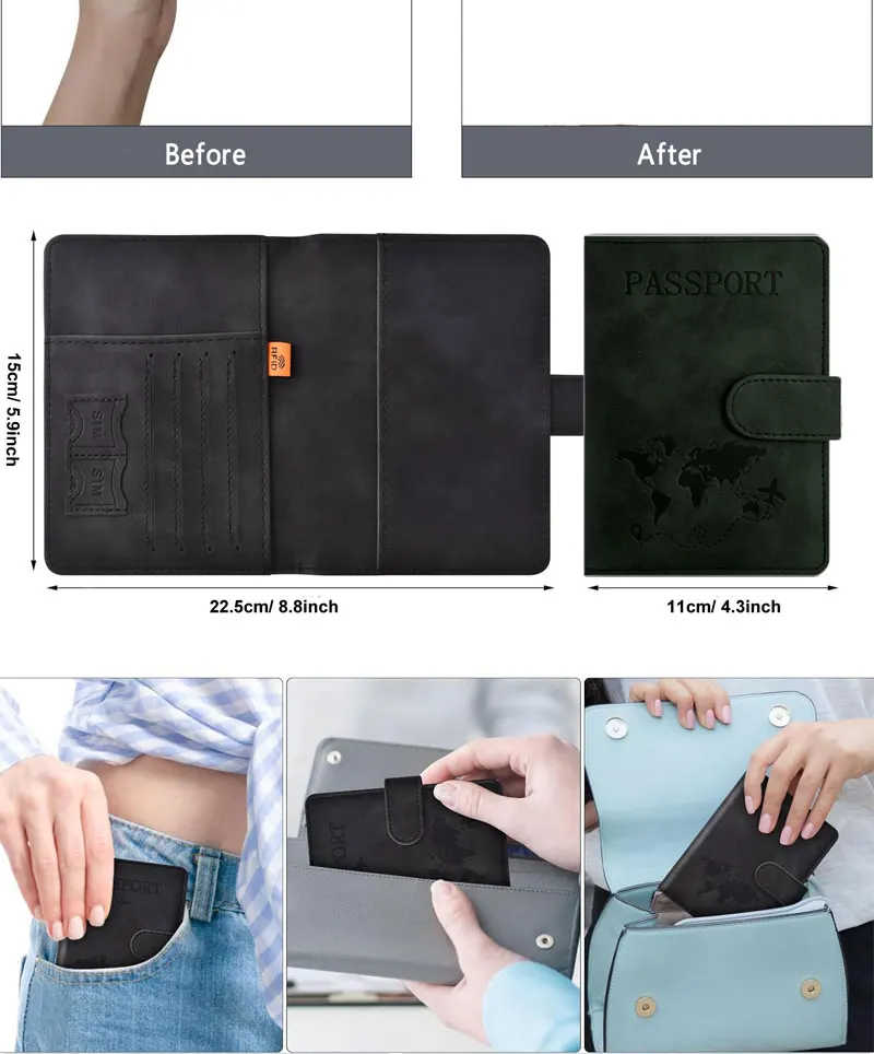 Passport Holder for Travel Essentials Passport Wallet Cover Case for Travel Accessories,Passport Book Holders for Women/Men