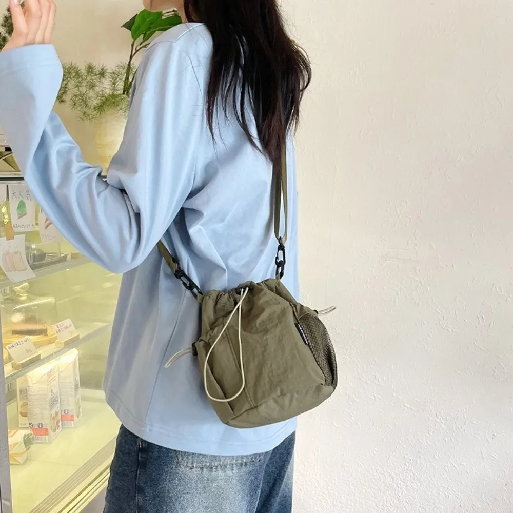 Portable Single Shoulder Shoulder Bag Nylon Solid Color Small Bag Lightweight Crossbody Bag Outdoor