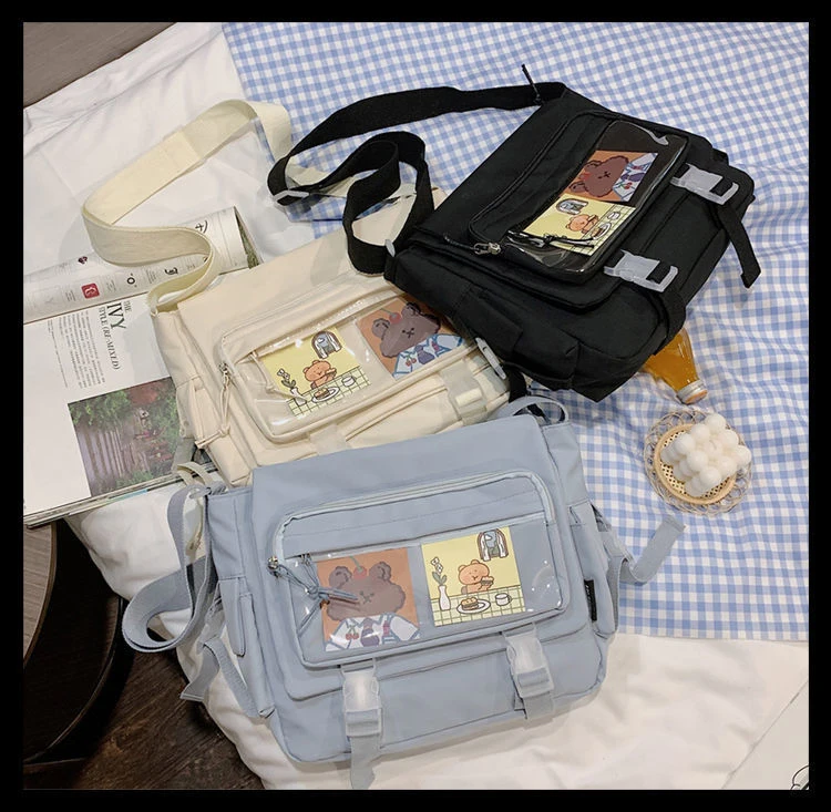 Japanese Style Kawaii Itabag for Dolls Large Handbags New Nylon School Bags for Teenage Girls Tote Shoulder Bag JK Crossbody Bag