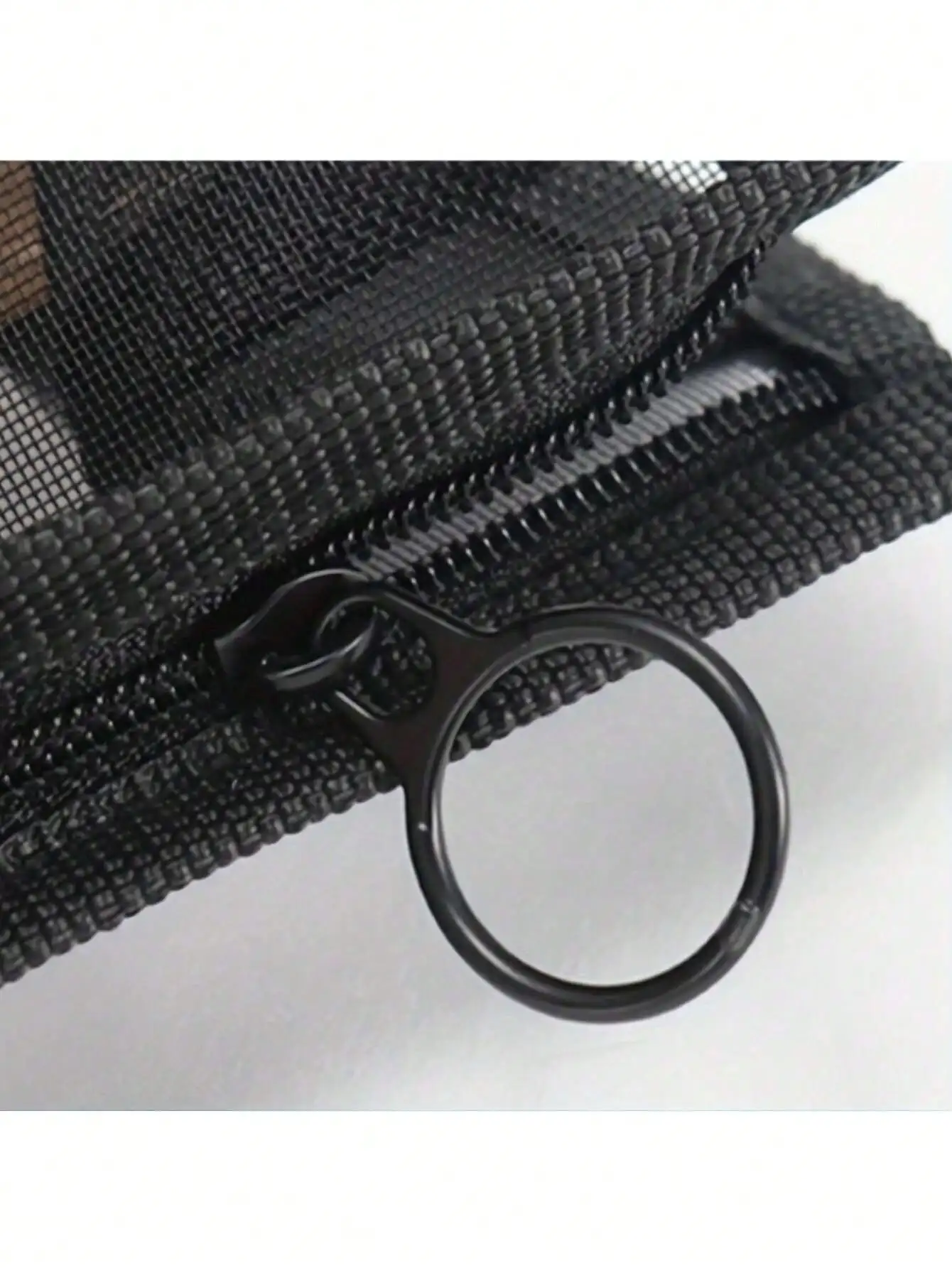 1pc Travel Black Bow Mesh Cosmetic Bag Zipper Makeup Bag For Women Wash Toiletry Bag Makeup Organizer Portable Storage Pouch