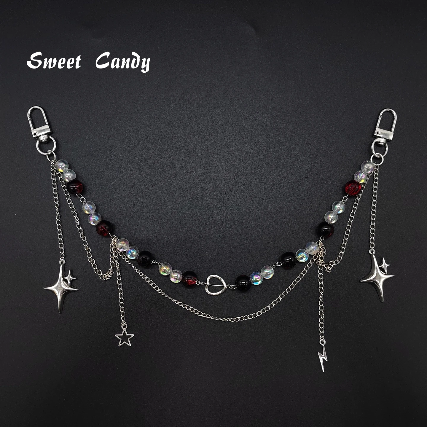 Adjustable Detachable ITA Bag Double Chain Star Heart Pendant DIY Bag Decorative Chain Pain Bag Charm Fashion Waist Chain
