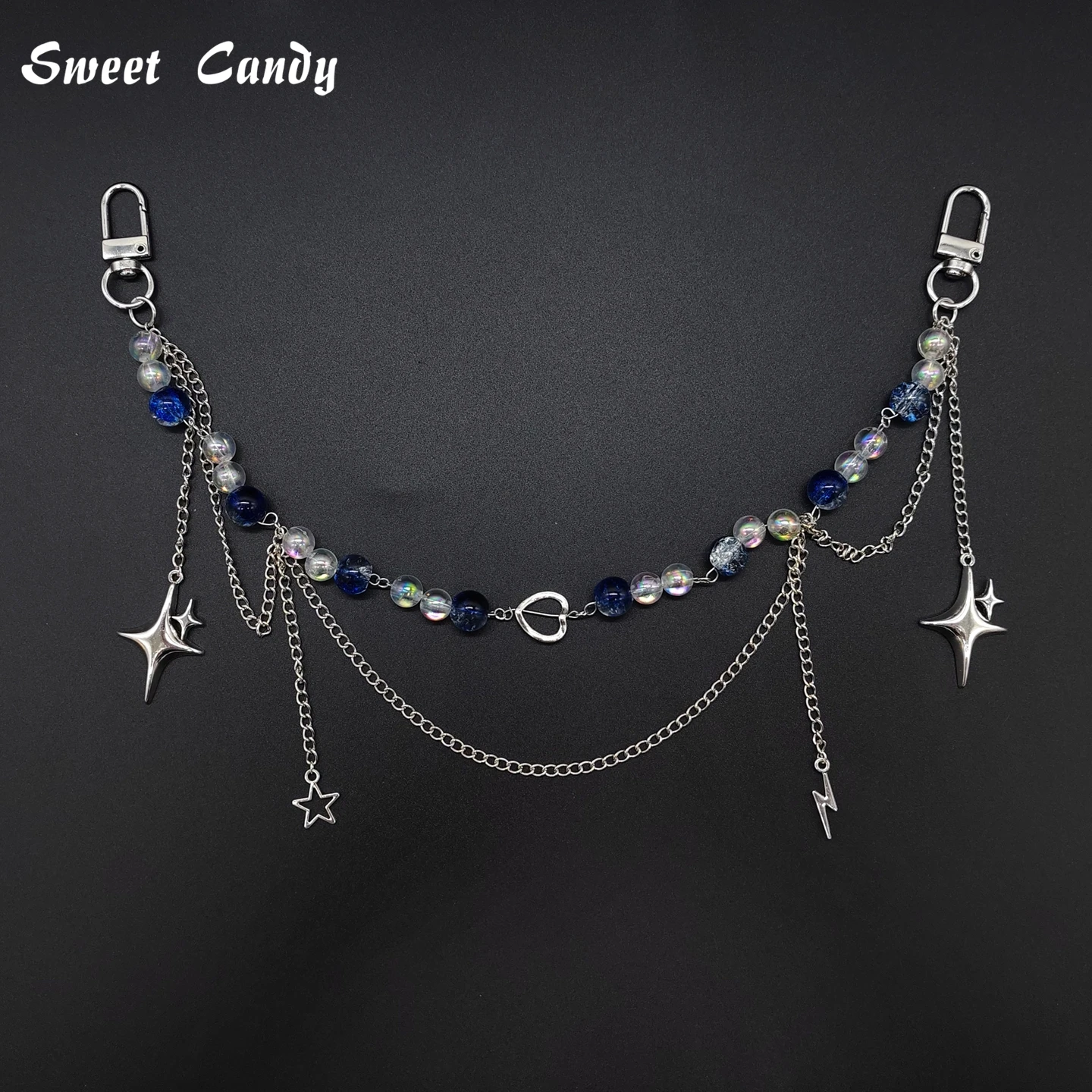 Adjustable Detachable ITA Bag Double Chain Star Heart Pendant DIY Bag Decorative Chain Pain Bag Charm Fashion Waist Chain