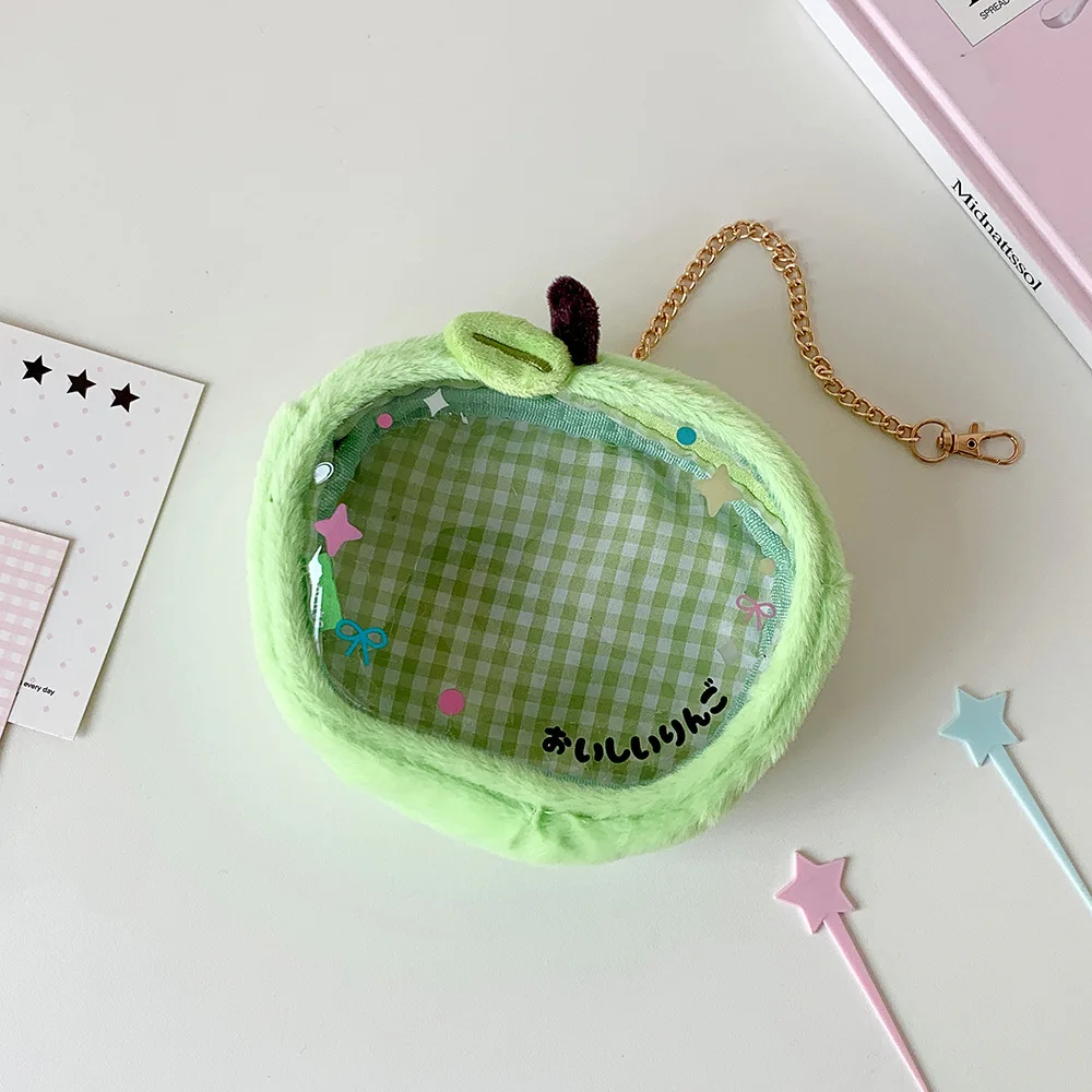 Cute Cartoon Plush Orange Strawberry Doll Storage Bag For Women Accessories Decor Pendant Figure Display Bag Girl Birthday Gifts