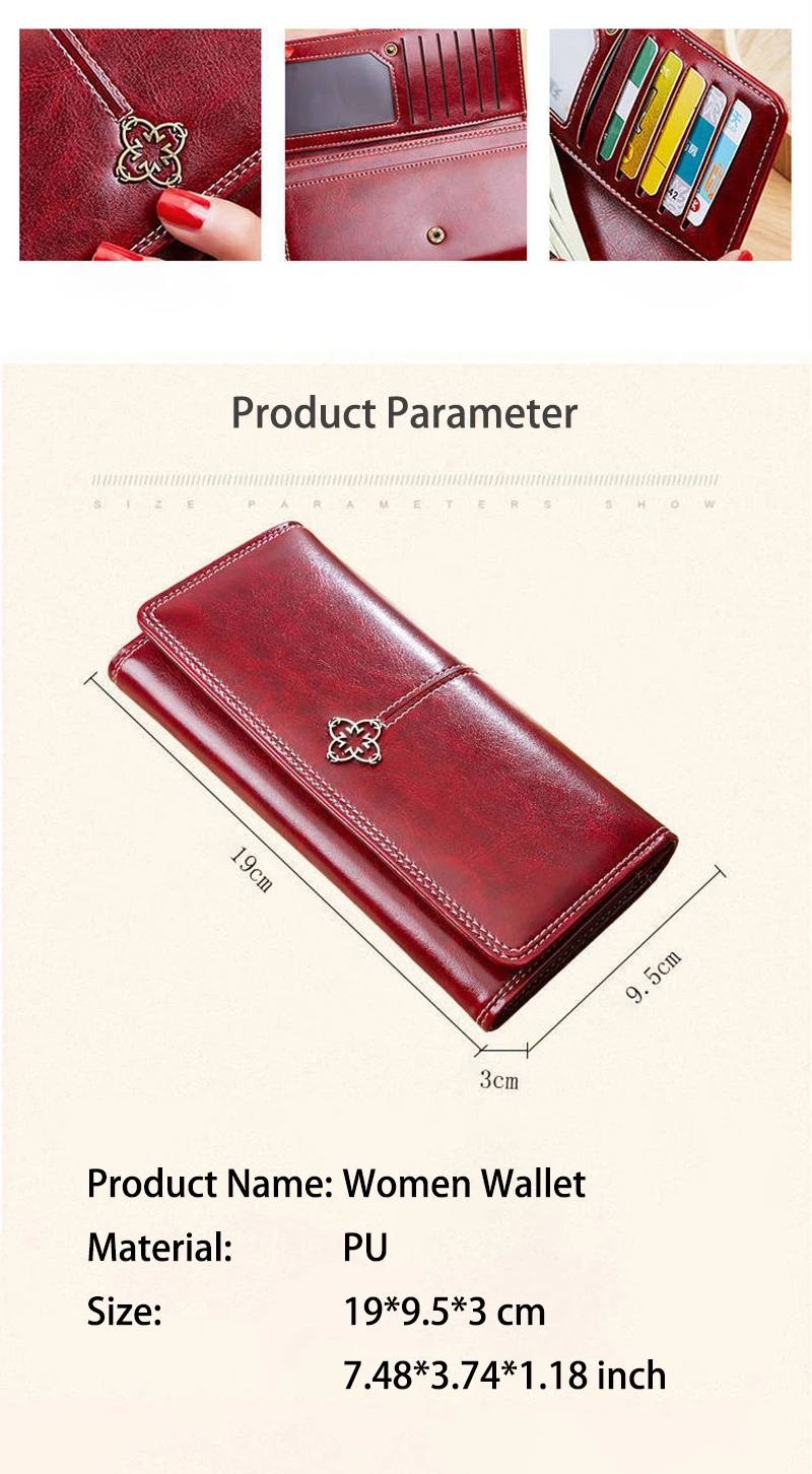 Fashion Women's Wallet Luxury Designer Long Purses for Women Cards Holder Wallets with Zip Coin Pocket Ladies Handbags