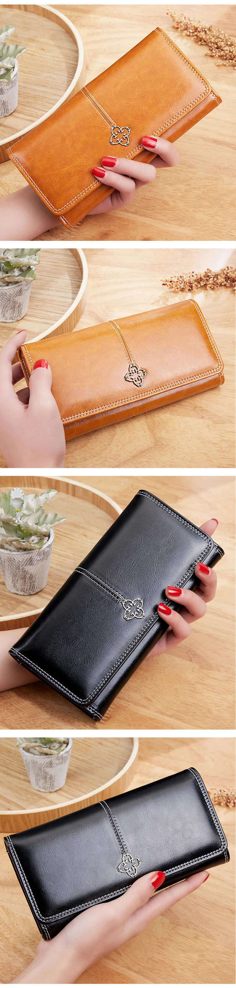 Fashion Women's Wallet Luxury Designer Long Purses for Women Cards Holder Wallets with Zip Coin Pocket Ladies Handbags