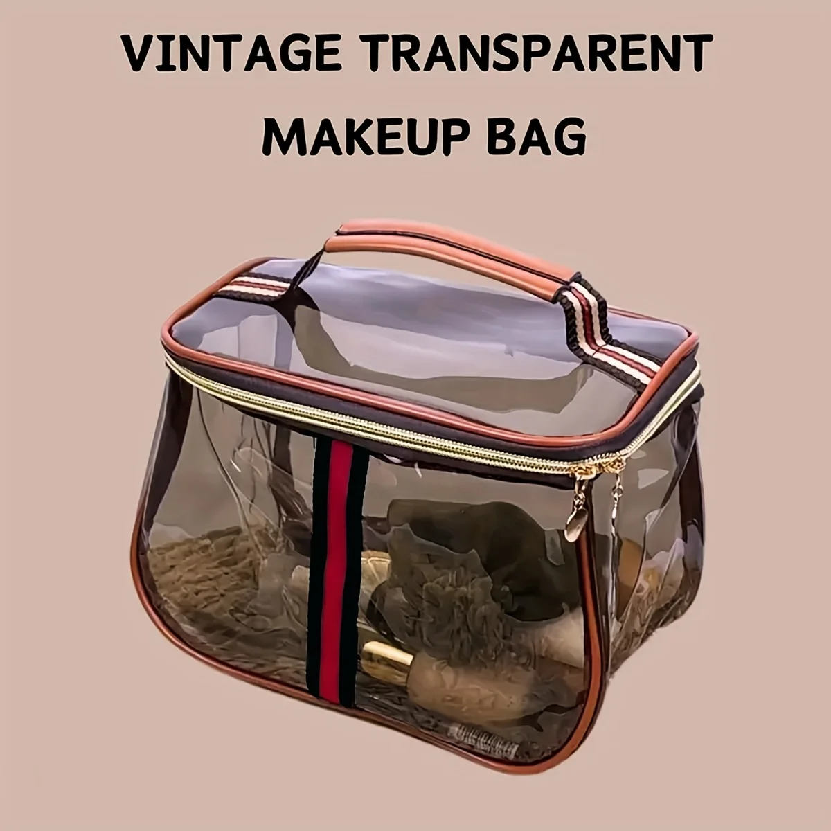 Transparent Large Capacity Women's Makeup Bag Waterproof Gym Toiletry Bag Travel Portable Storage PVC Material Box Shape Gifts