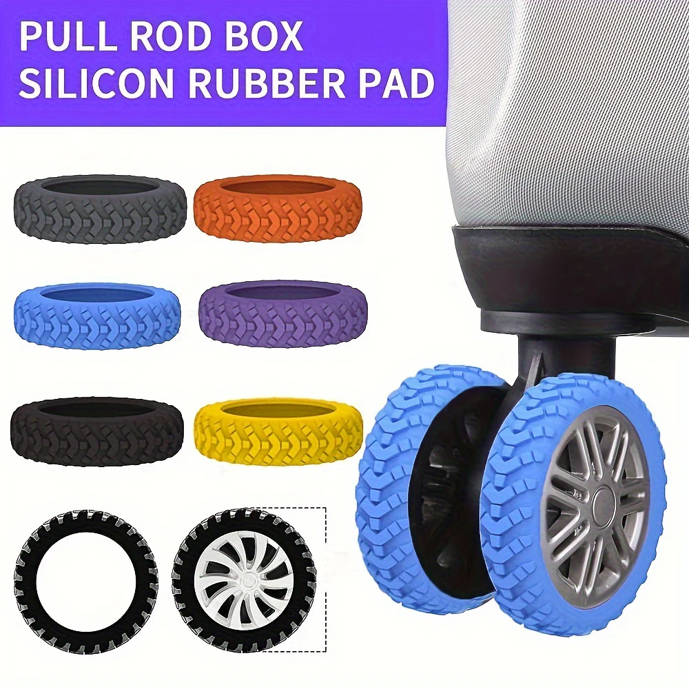8PCS Luggage Wheels Protector Silicone Wheels Caster Shoes Travel Luggage Suitcase Reduce Noise Wheels Guard Cover Accessories