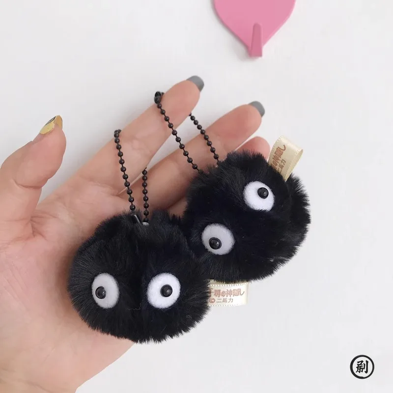 1/2/3/5/10pcs Coal Ball Figurines Keychains Accessories Cute Plush Black Coal Ball Cartoon Bag Pendants