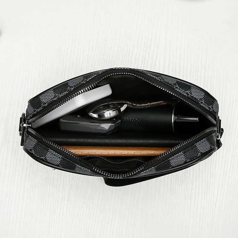 Top-quality PU Leather Men Waist Packs Business Crossbody Bags for Male Fashion Travel Storage Phone Shoulder Bags Clutch Bag