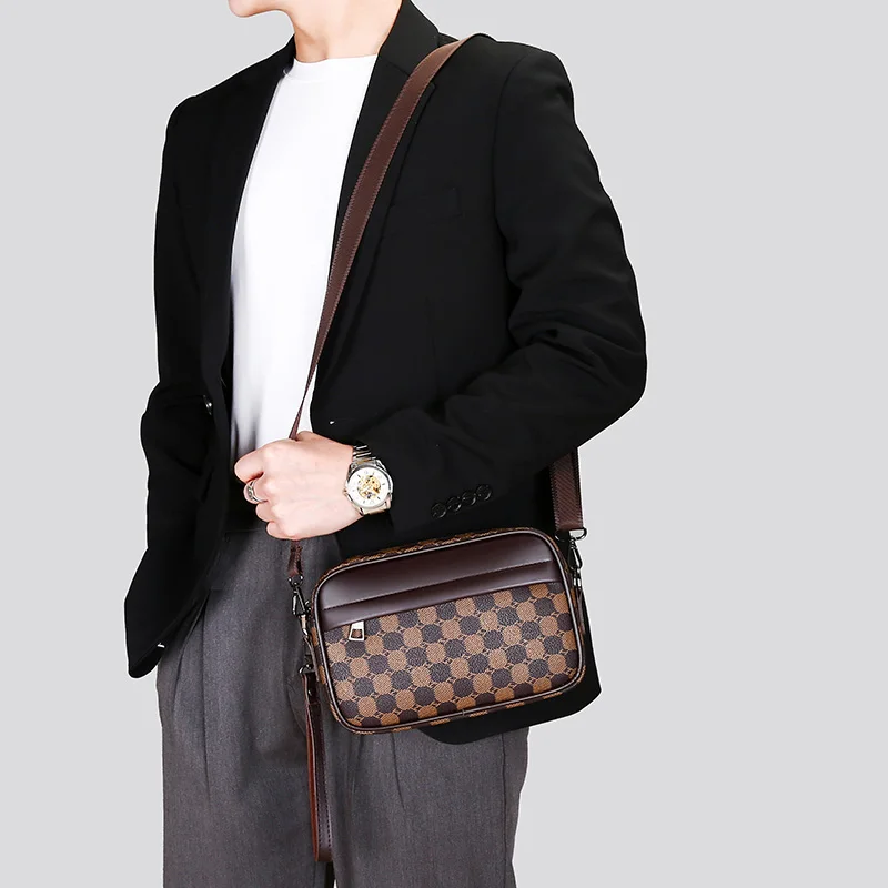 Top-quality PU Leather Men Waist Packs Business Crossbody Bags for Male Fashion Travel Storage Phone Shoulder Bags Clutch Bag