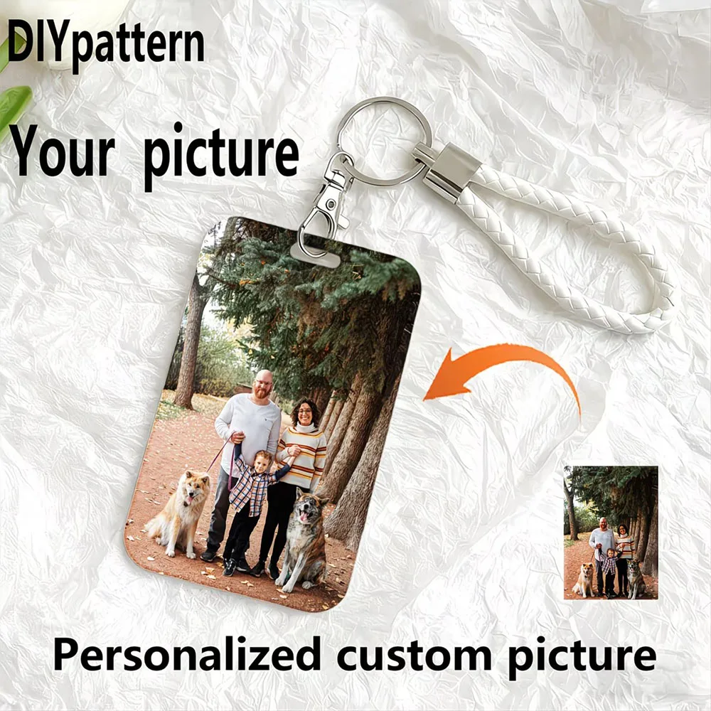 DIY Custom ID Card Holder With Lanyard Custom Name Text Protector Case For Office Staff Teacher Business Personalized Card Cover