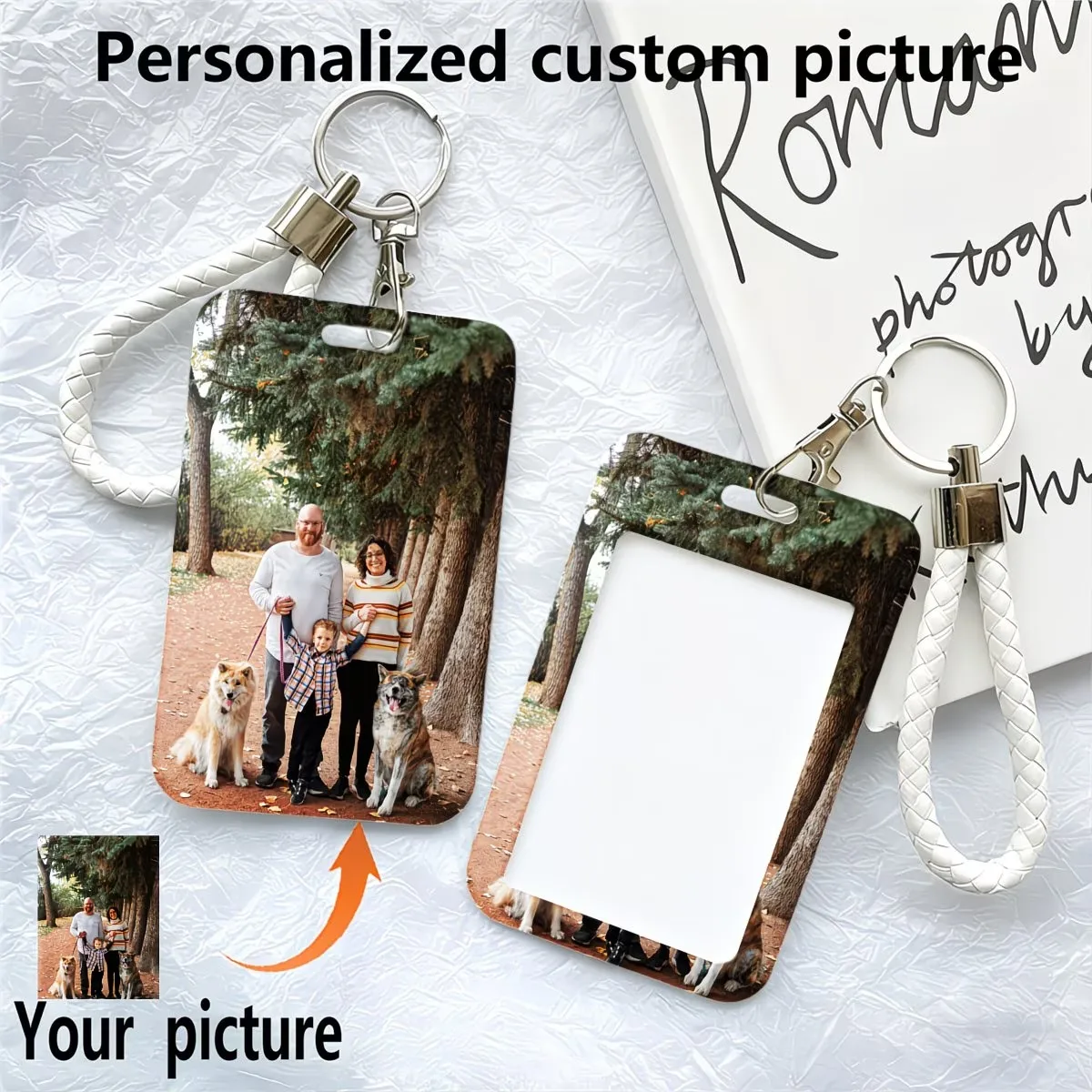 DIY Custom ID Card Holder With Lanyard Custom Name Text Protector Case For Office Staff Teacher Business Personalized Card Cover