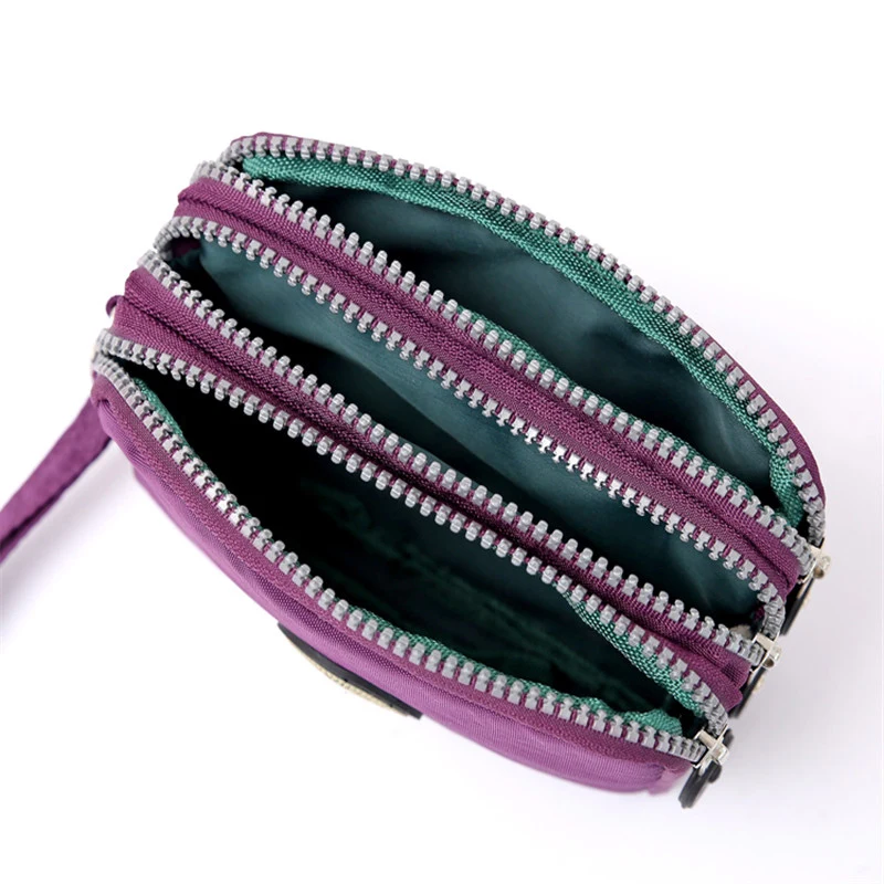 Fashion ladies crossbody bag large capacity single shoulder bag with three zippers phone and loose change storage bag