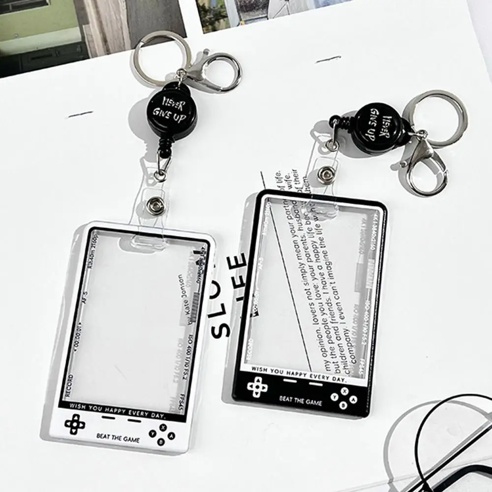 Creative Transparent Kpop Card Holder Korean Fashion Display Student Card Protector for Kids Idol Photocard Holder with String