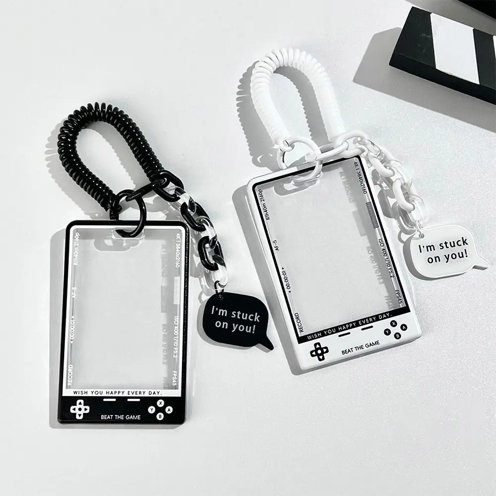 Creative Transparent Kpop Card Holder Korean Fashion Display Student Card Protector for Kids Idol Photocard Holder with String