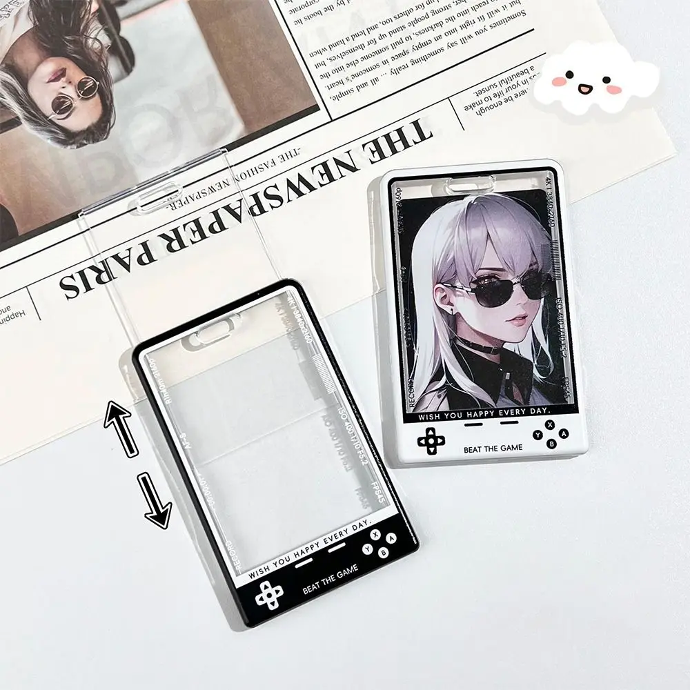 Creative Transparent Kpop Card Holder Korean Fashion Display Student Card Protector for Kids Idol Photocard Holder with String