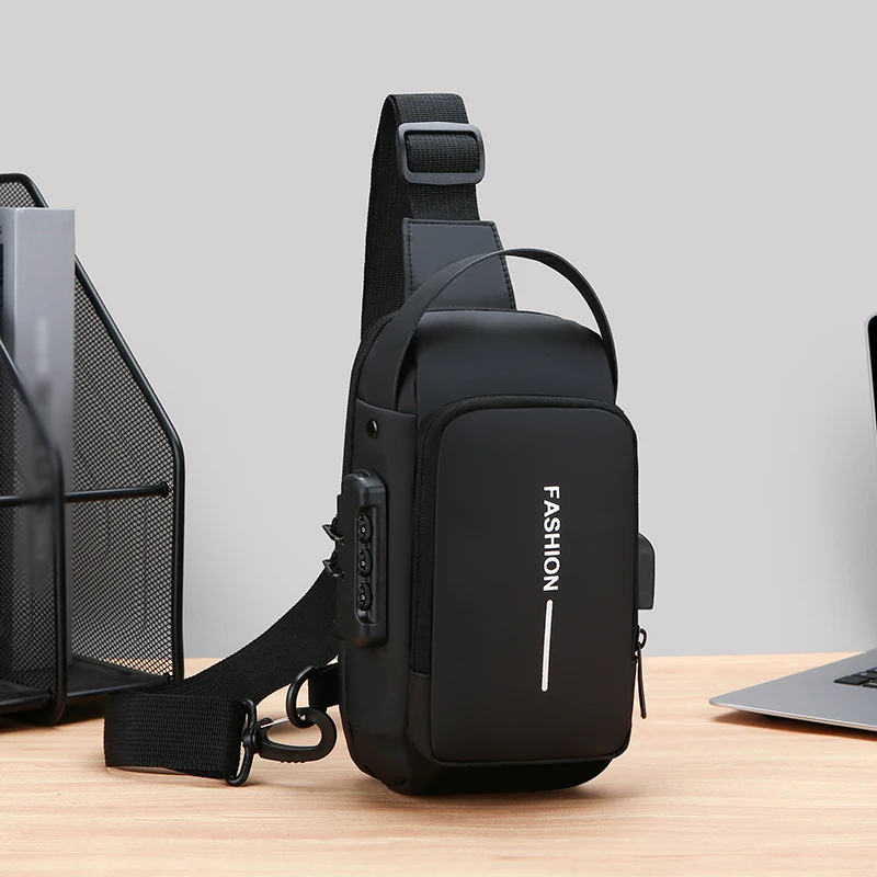Sac à bandoulière élégant Pour Hommes – Tissu Oxford Durable, Sac De Poitrine à bandoulière Avec Poche Pour téléphone, Fermeture