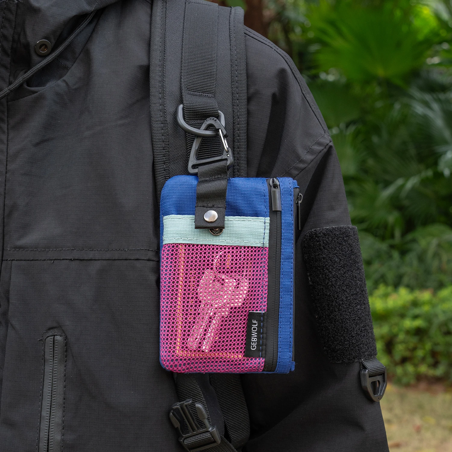 Small Minimalist Wallet for Women Men RFID Blocking, Zipper Coin Pouch with ID Window and Keychain Travel Lanyard Wallet