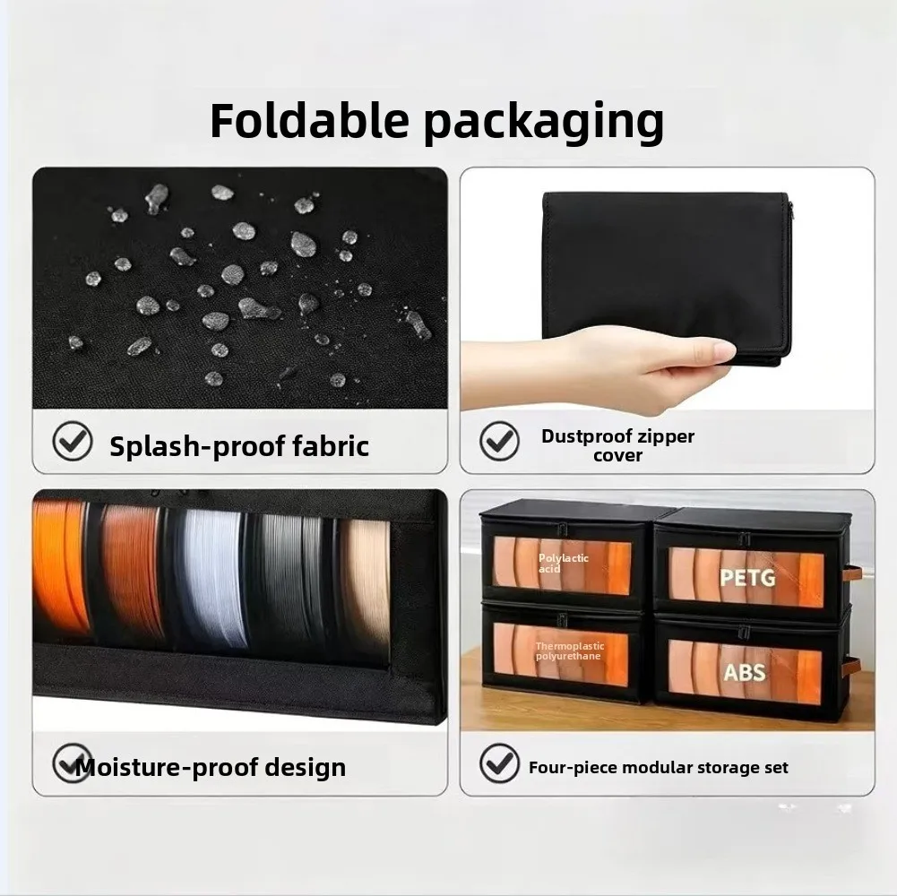 3D Printer Filament Storage Bag Non-Woven Fabric Transparent Window Dustproof Moisture Resistant Organizer For Workshop Home
