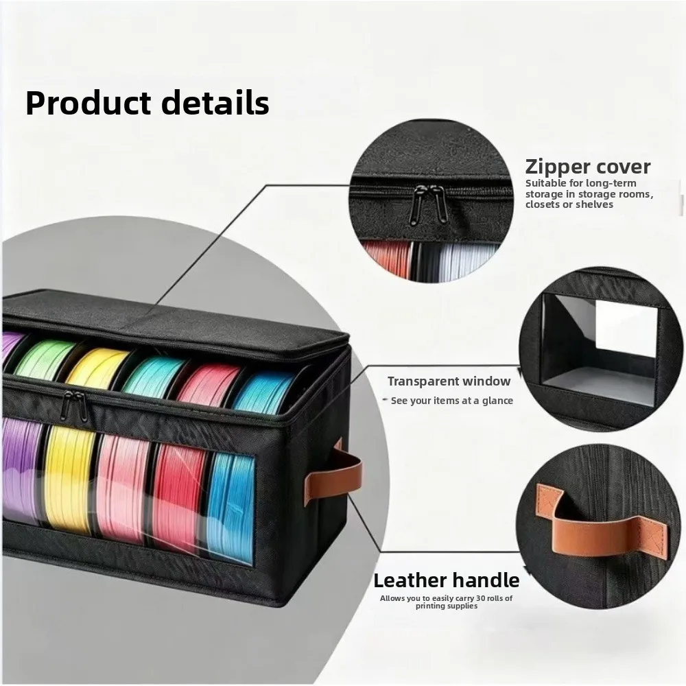 3D Printer Filament Storage Bag Non-Woven Fabric Transparent Window Dustproof Moisture Resistant Organizer For Workshop Home
