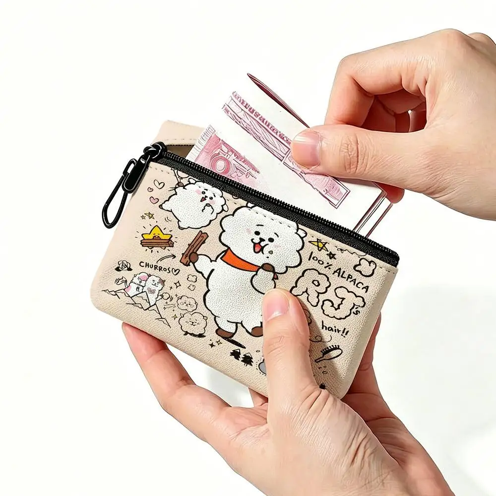 Cute BT21 Daily Carry Oxford Fabric Small Coin Purse Multi-use Storage Pouch For Keys Cards Coins