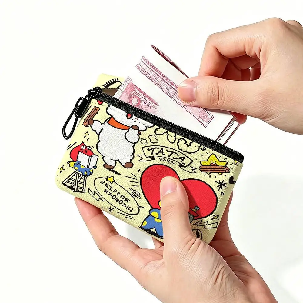 Cute BT21 Daily Carry Oxford Fabric Small Coin Purse Multi-use Storage Pouch For Keys Cards Coins