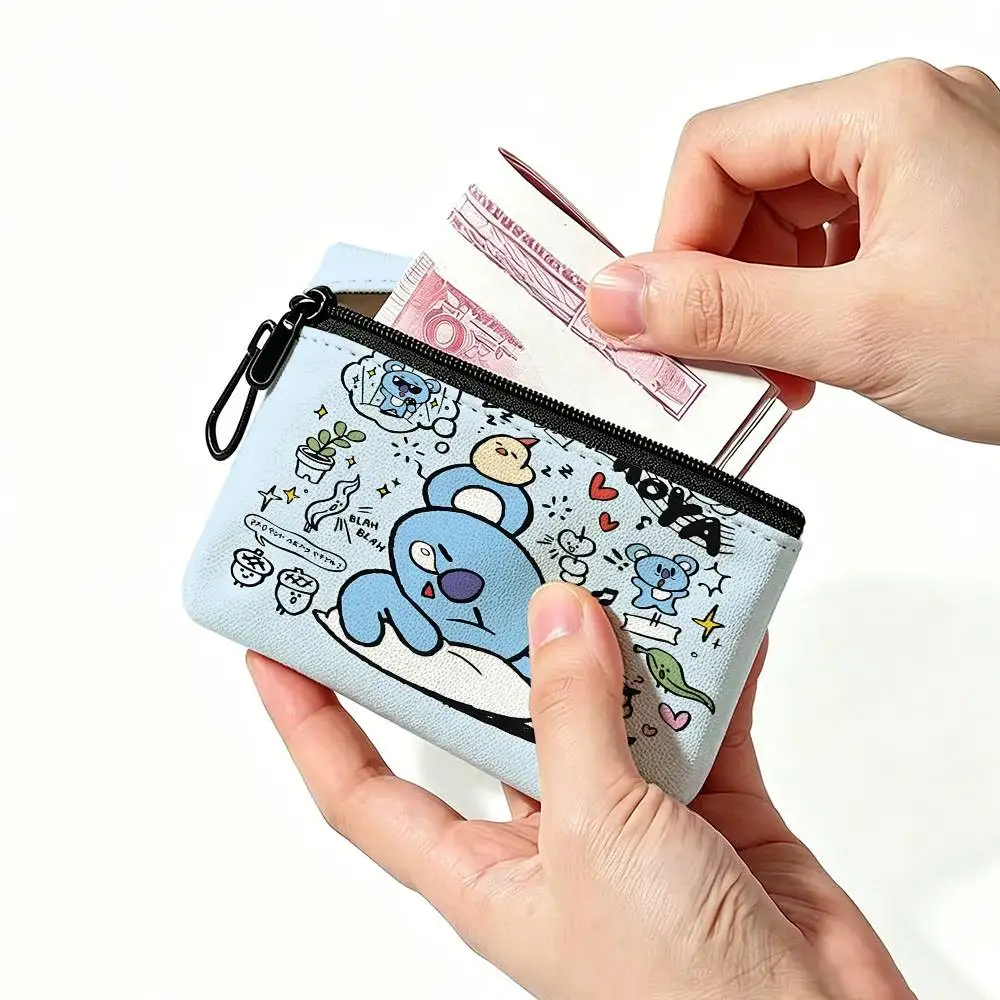Cute BT21 Daily Carry Oxford Fabric Small Coin Purse Multi-use Storage Pouch For Keys Cards Coins