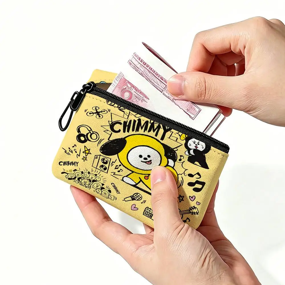 Cute BT21 Daily Carry Oxford Fabric Small Coin Purse Multi-use Storage Pouch For Keys Cards Coins