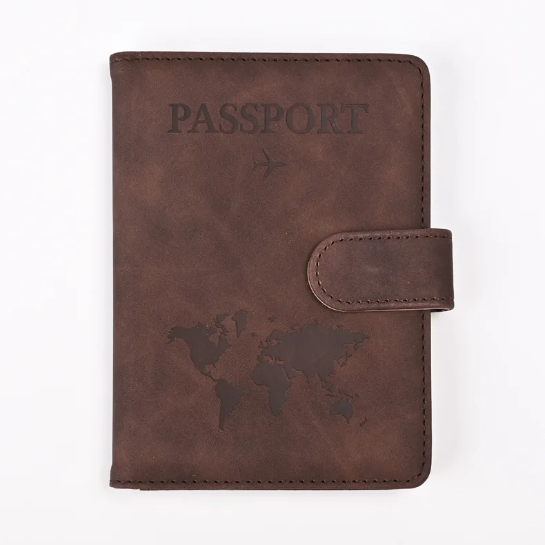 Leather Passport Holder Travel Wallet with ID Credit Card Slot PU Leather Passport Covers Case RFID Blocking Passport Protector