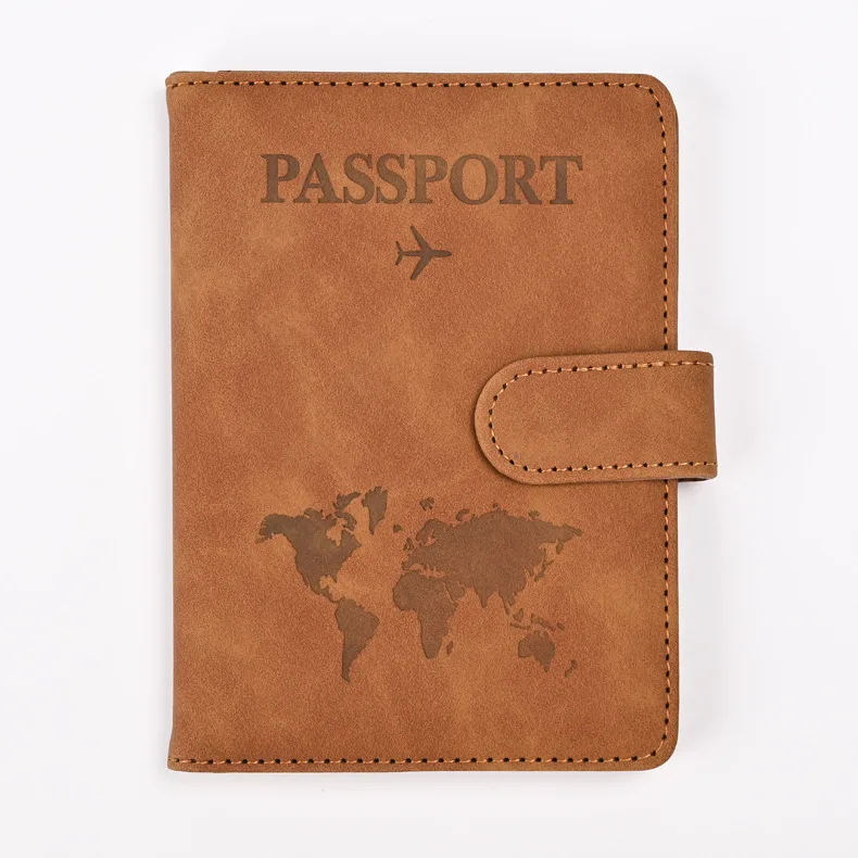 Leather Passport Holder Travel Wallet with ID Credit Card Slot PU Leather Passport Covers Case RFID Blocking Passport Protector