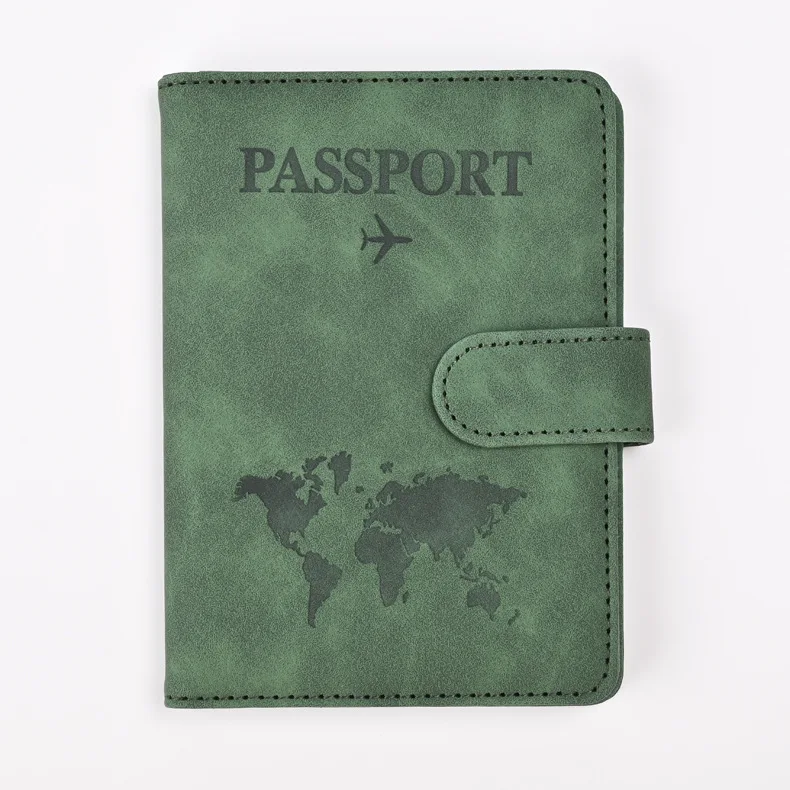 Leather Passport Holder Travel Wallet with ID Credit Card Slot PU Leather Passport Covers Case RFID Blocking Passport Protector