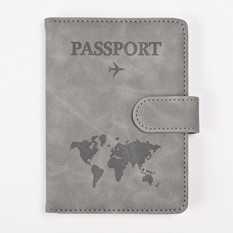 Leather Passport Holder Travel Wallet with ID Credit Card Slot PU Leather Passport Covers Case RFID Blocking Passport Protector
