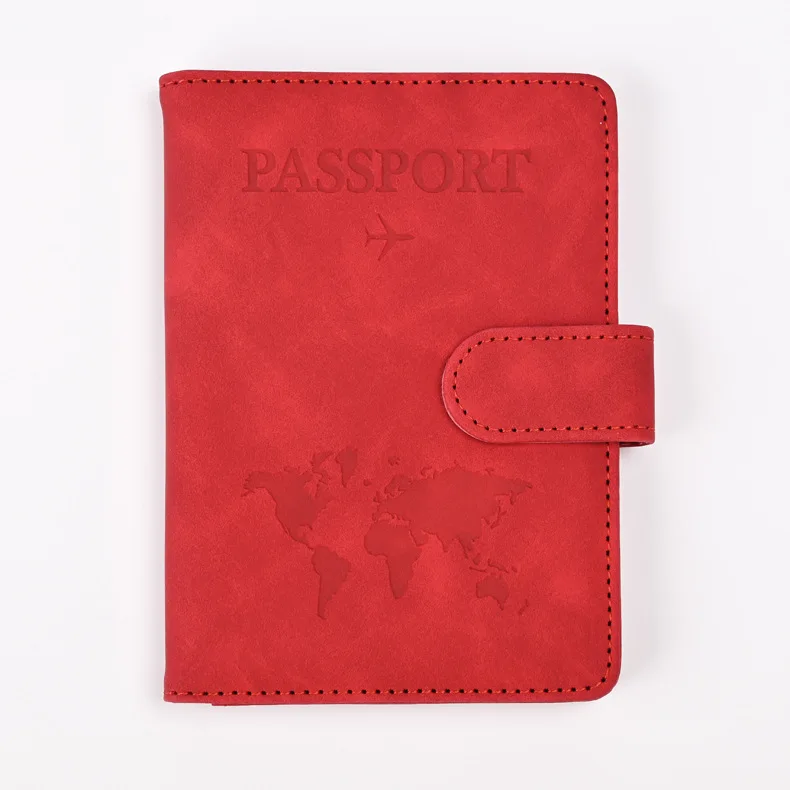 Leather Passport Holder Travel Wallet with ID Credit Card Slot PU Leather Passport Covers Case RFID Blocking Passport Protector